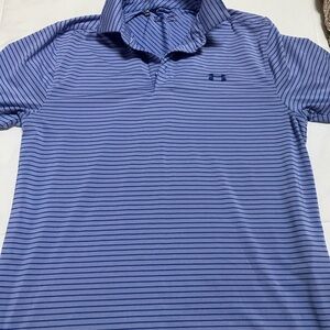 Under Armour Men's Light Blue Striped Polo
